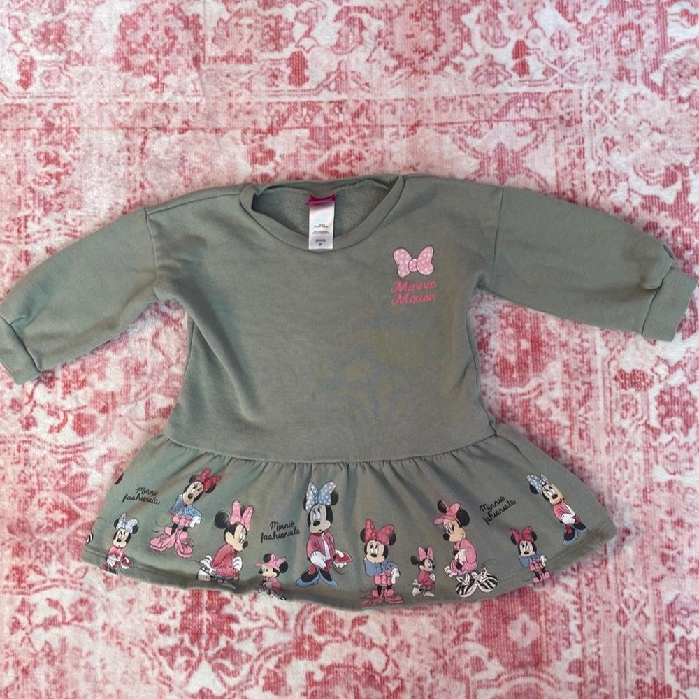 Green Disney Minnie Mouse baby sweater